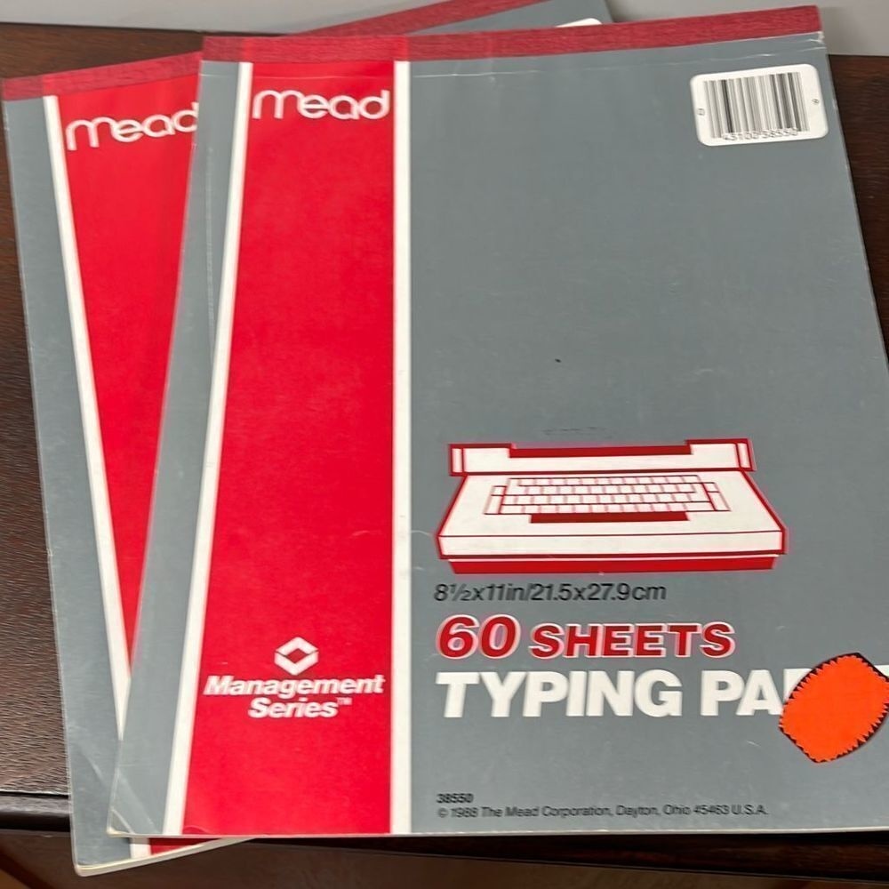 M-vintage Typing paper 38550, one doesnt look full,‎ but both in great shape